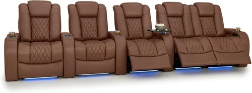 Vista 174 de Seatcraft Asiento de cine en casa Diamante Marrón Reclinable Individual