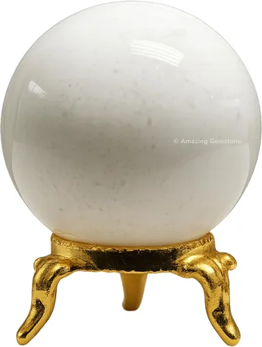 Vista 59 de Amazing Gemstone Bola de cristal de cuarzo transparente con soporte, bolas de meditación de esfera de cristal de 1.5 pulgadas para brujería y bolas
