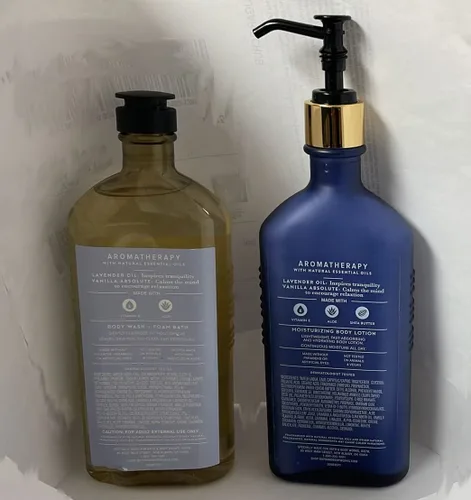 Vista 2 de Bath & Body Works Aromatherapy Sleep - Loción corporal de lavanda + vainilla, 6.5 onzas líquidas + gel de baño corporal y baño de espuma, 10 onzas