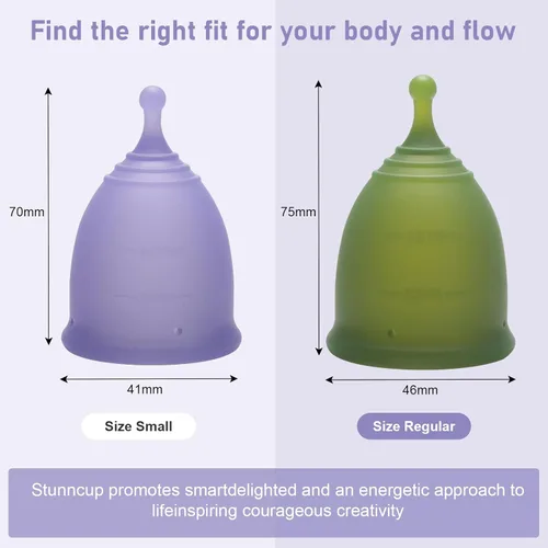 Vista 5 de Copa menstrual suave – Copa menstrual reutilizable de silicona de grado médico – sin BPA, cómoda copa menstrual flexible para uso durante 12 horas