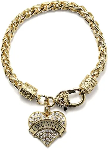 Vista 11 de Inspired Silver - Pulsera de oro con dije de corazón pavé con circonitas cúbicas