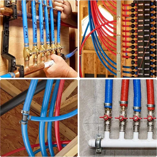 Vista 4 de Paquete de 50 abrazaderas PEX de 1 pulgada de acero inoxidable 304, abrazaderas de engarce de 1 pulgada, abrazadera de manguera de oreja única sin