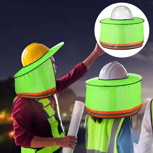 Vista 6 de SATINIOR 2 unidades de casco de protección solar para el cuello, alta visibilidad, malla de ala completa, protección solar y polaina para el cuello