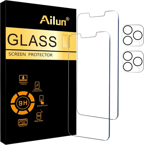 Vista 14 de Ailun Paquete de 2 protectores de pantalla compatibles con iPhone 11 [6.1 pulgadas] + 2 protectores de lente de cámara, película de vidrio templado