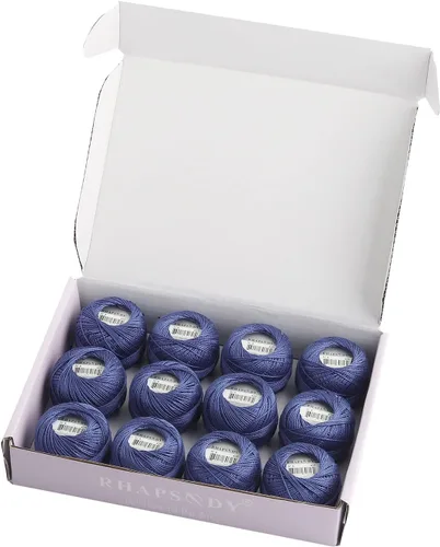 Vista 51 de Rhapsody Hilo de algodón perla tamaño 8 hilo de ganchillo Perle 12 bolas Set tejido a mano, bordado, sashiko, punto de cruz, costura, aguja