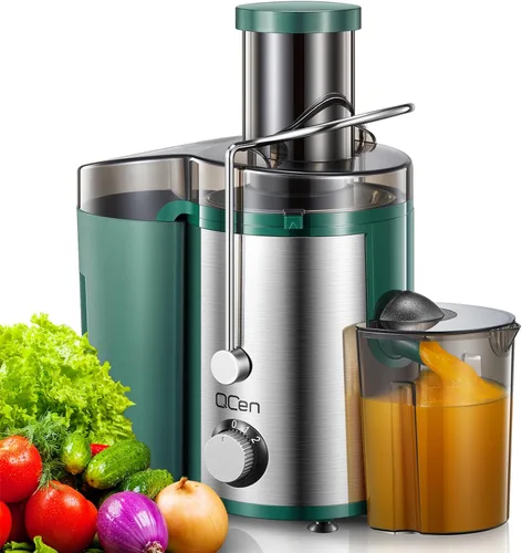 Vista 10 de Máquina exprimidora, extractor centrífugo de 800 W, con conducto de alimentación de boca ancha de 3 pulgadas para frutas y verduras, fácil de Negro