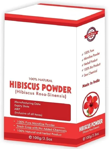 Vista 3 de YB 100% puro hibisco en polvo orgánico Gudhal Flower Powder - Juego de 5 (17.64 oz)
