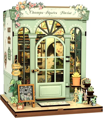 Vista 16 de Fsolis Kit de Rincón de Libro - Kit de Casa de Muñecas en Miniatura DIY Scene para Adultos, Rompecabezas 3D de Estantería 255 Piezas, Modelo de Casa