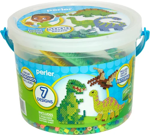 Perler Kit de actividades para manualidades con cuentas de dinosaurios, 5004 piezas