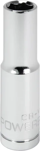 Vista 23 de Powerbuilt 3/8 de pulgada x 1/2 pulgada SAE Deep Socket, 12 puntos, cromo-vanadio, marca de tamaño - 940046
