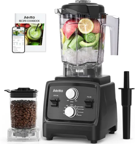 Aeitto Licuadoras para cocina con motor de 1800 W, 68 onzas de gran capacidad, combo de licuadora y molinillo 2 en 1, licuadora profesional sin BPA