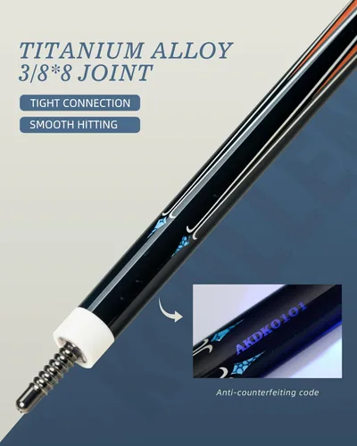 Vista 14 de KONLLEN Carbon Fiber Pool Cue Stick 58-inch Professional Pool Sticks Low Deflection Pool Cue for Adults Ultra-Smooth Billiard Cues with 12.5mm Tip