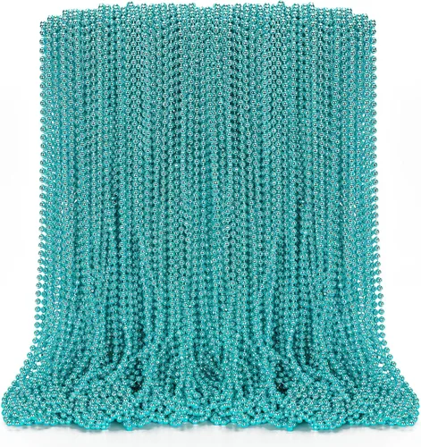 Vista 10 de EOBOH 100 PCS Collares de Cuentas de Mardi Gras, Collar de Cuentas Coloridas Juguete Recuerdos de Fiesta, Accesorios de Disfraz de Cuentas de 33" a