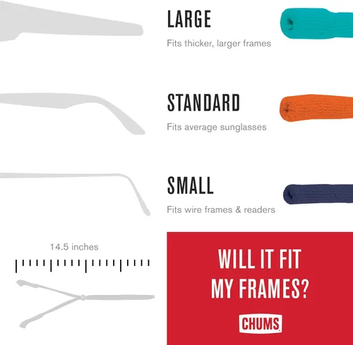 Vista 6 de Chums Original de algodón - Sujetador de seguridad para anteojos unisex - Ajuste ajustable y fabricado en EE. UU. (tamaño de punta estándar)