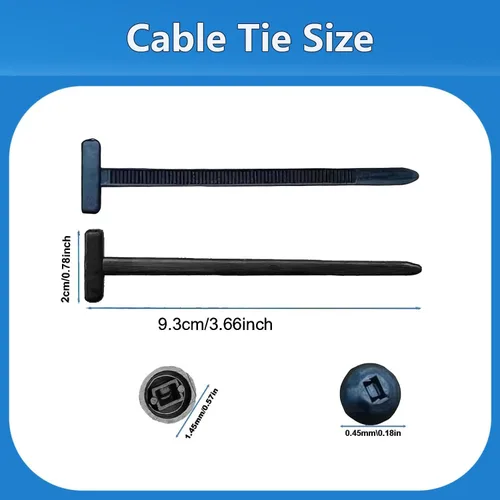 Vista 4 de 50 piezas de hebillas universales de nailon para bridas de cables, nuevas bridas de nailon multifuncionales con diseño de pasador y botón