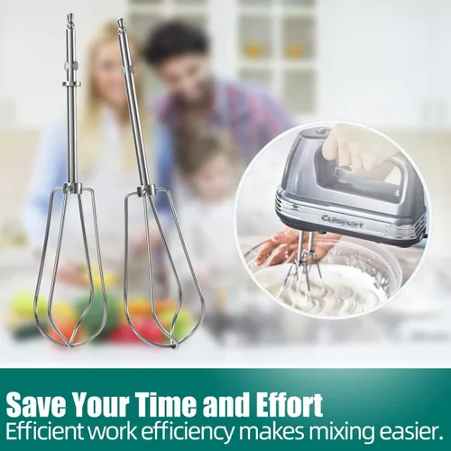 Vista 7 de Batidores de mano de repuesto para Cuisinart - Serie CHM HM-50 HM-70 CHM-3 CHM-7PK Batidora de mano, piezas de batidor turbo de acero inoxidable #