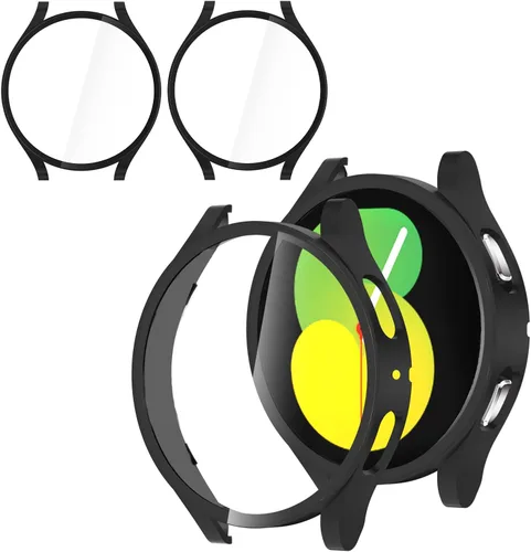 HASDON [Paquete de 2] Funda compatible con Samsung Galaxy Watch 5/Galaxy Watch 4 de 1.732 pulgadas con protector de pantalla, carcasa protectora