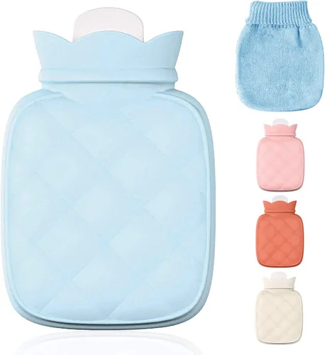 Vista 11 de Redify Pequeña bolsa para botella de agua caliente para compresas frías y calientes con cubierta, calefacción por microondas, silicona suave