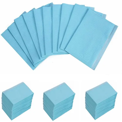 Vista 8 de Baberos dentales desechables impermeables, 125 piezas de baberos de tatuaje, baberos impermeables para tatuaje (negro)