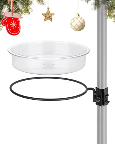 Vista 13 de iBorn Estación de Comederos para Pájaros Bandeja de Malla y Anillo para Soporte de Poste de 1", Accesorio Exterior para Comederos de Colibríes