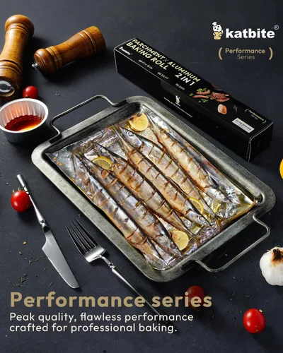 Vista 8 de Katbite Rollo de papel de aluminio - 12 pulgadas x 60 pies, 60 pies cuadrados, rollo antiadherente resistente con cortador portátil