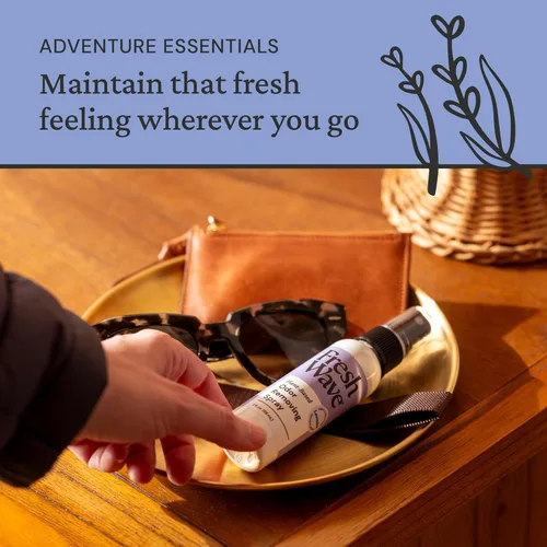 Vista 5 de Fresh Wave Spray eliminador de olores de lavanda y ambientador, 2 onzas líquidas, tamaño de viaje (paquete de 2)