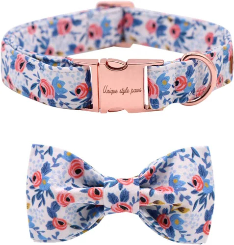 Vista 25 de Unique style paws - Collar para perros con corbatín, collar ajustable para perros y gatos, pequeño, mediano y grande
