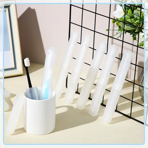Vista 4 de 60 soportes de plástico para cepillos de dientes portátiles, funda protectora para cepillos de dientes, para interiores y exteriores, viajes, hogar