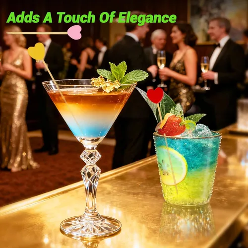 Vista 7 de 100 palillos de cóctel de San Valentín, palillos decorativos de corazón para aperitivos, brochetas de cóctel en forma de corazón para aperitivos