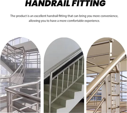 Vista 5 de Veemoon Conectores de barandilla de acero inoxidable, conector de tubo ajustable en ángulo, conector de barandilla de escalera, barandilla