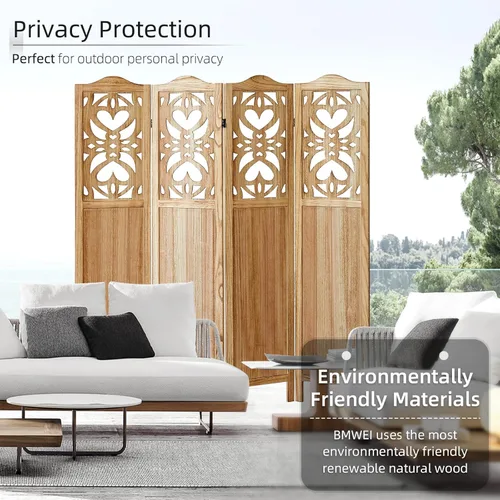 Vista 52 de Panel divisor de habitación de 4 paneles, pared divisora de habitación de 5.6 pies de alto y pantalla de privacidad plegable, panel divisor de pared