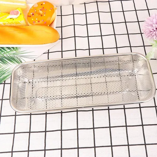 Vista 7 de Stainless Steel Kitchen Drain Basket Silver S Multi-purpose Fruit Vegetable Holder and Rice Sieve Over-sink Storage and Draining Basket for Home