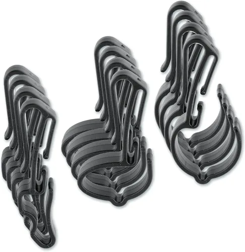 Vista 2 de LiteXpress Juego de clips de lámpara de cabeza de material de nailon robusto, negro, 4 piezas