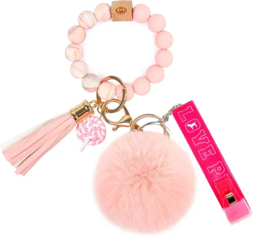 YAWJ Card Grabber Card Clip For Long Nails, Cute Faux Rabbit Fur Ball Pom Pom Keychain with Card Puller for Girls Women