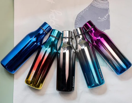 Vista 46 de BJPKPK Botellas de agua aisladas, botella de agua de metal de acero inoxidable de 12 onzas con correa, sin BPA a prueba de fugas, jarras, tazas