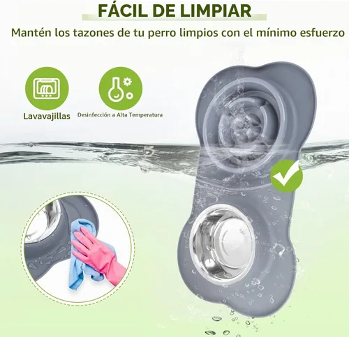 Vista 6 de Pecute Comedero Lento para Perros para Ralentizar la Alimentación, Tazón para Perros con Alimentador Lento sin Derrame con Alfombrilla de Silicona