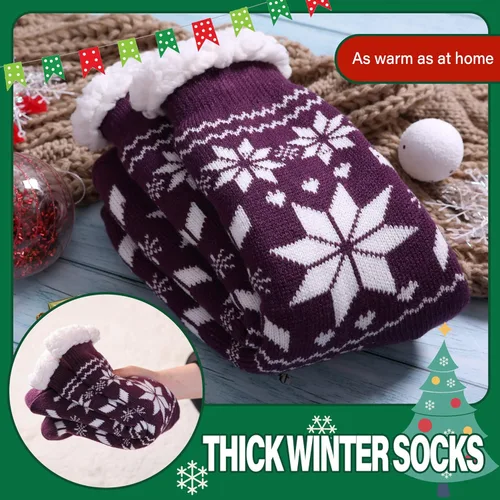 Vista 4 de Dosoni - Calcetines para mujer con forro polar suave y cálido invierno