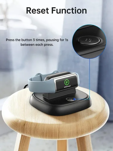 Vista 5 de LVFAN para Fitbit Charge 6/Charge 5/Luxe Charger, accesorios de repuesto de cable de carga con botón de reinicio y estación de carga rápida