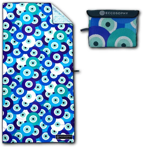 Vista 24 de ECCOSOPHY - Toalla de playa de microfibra a prueba de arena, de secado rápido, ligera, superabsorbente, perfecta para piscina, viajes, crucero
