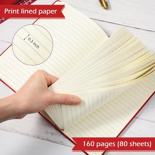 Vista 63 de Honoson 20 Pack Lined Journal Notebooks A5 Hardcover Executive Notebook 5.5" x 8.3" PU Leather Wide Ruled Journals Bulk with Elastic Band for Home