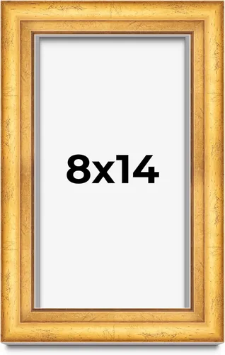 Vista 219 de Caja de sombra de 5 x 5 pulgadas, marco de exhibición biselado de hoja dorada Madera maciza 1.75 pulgadas de profundidad 1.75 pulgadas