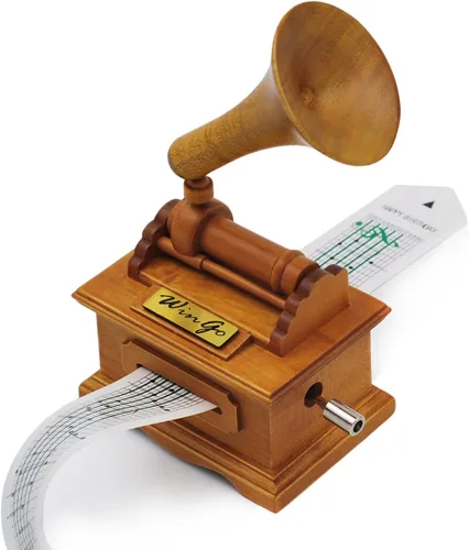 Caja de música Gramófono de madera Haz tu propia canción con regalo Wingo
