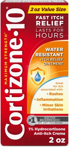 Cortizone-10 ungüento resistente al agua para aliviar la picazón, 1% de hidrocortisona, de acción rápida, crema antipicazón para picaduras de