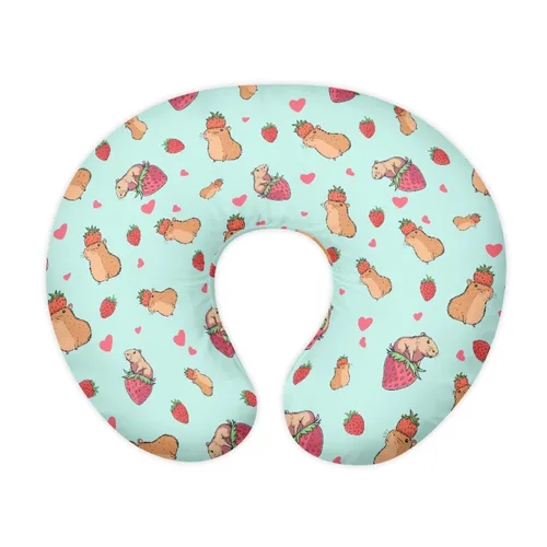 Vista 22 de Forchrinse Funda de almohada de lactancia floral de mariquita rosa para bebés y niñas, funda de almohada de lactancia materna suave lavable