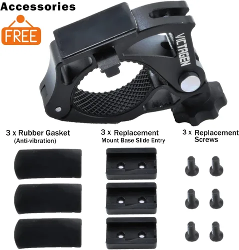 Vista 5 de Soporte de bicicleta de repuesto para luz de bicicleta, soporte de aluminio para luces de bicicleta, soporte universal para faros delanteros