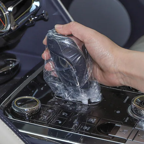 Vista 5 de Lawei Sef - Juego de 400 fundas desechables para volante y selector de marchas, fundas universales de plástico transparente para volante