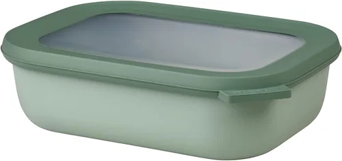 Vista 6 de Mepal Cirqula - Recipiente circular rectangular para almacenar y servir alimentos de 67.6 fl oz / 68 onzas con tapas transparentes, perfecto