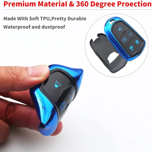 Vista 4 de Funda para llavero Cadillac, compatible con Cadillac CTS, SRX, XT5, ATS 15-19