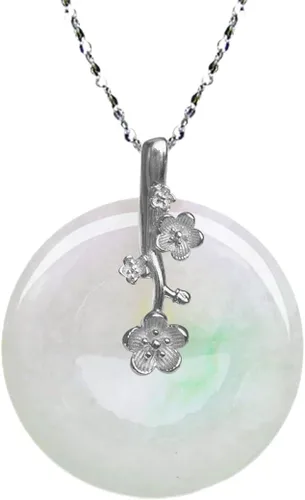 Vista 30 de Dahlia Collar eterno de jade en forma de círculo, jadeíta de grado A certificada de Birmania auténtica para la paz