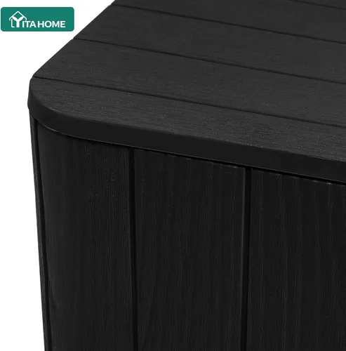 Vista 7 de YITAHOME Mesa auxiliar para exteriores de 11.5 galones con almacenamiento para café, decoración de patio, cojines (negro)